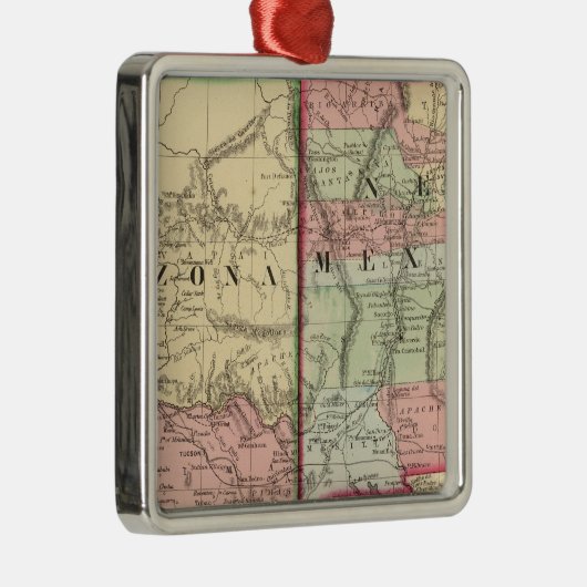 Arizona, New Mexico Map van Mitchell Metalen Ornament (Rechts)