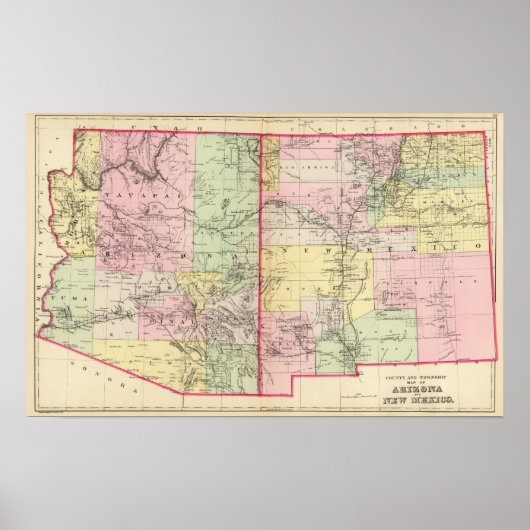 Arizona, New Mexico Poster (Voorkant)