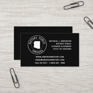 Arizona Notary Public Services Visitekaartje