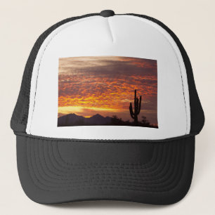 Arizona novemberzonsopgang met Saguaro Trucker Pet