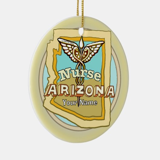 Arizona Nurse Caduceus Keramisch Ornament (Rechts)