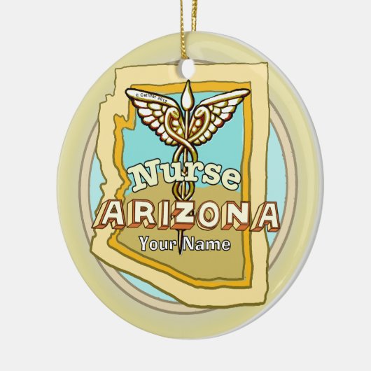 Arizona Nurse Caduceus Keramisch Ornament (Links)