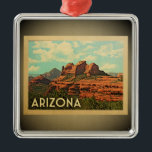 Arizona Ornament Vintage Travel<br><div class="desc">Een  ornament van Arizona met een mooie roodrotsachtige natuur.</div>