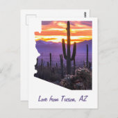 Arizona Outline Personalized Photo Travel Souvenir Briefkaart (Voorkant / Achterkant)