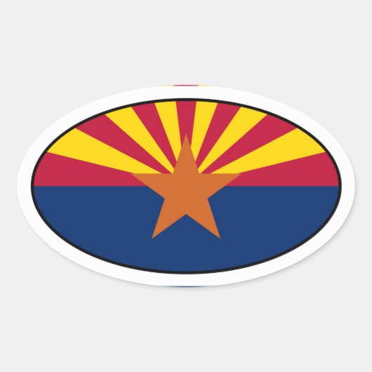 Arizona Oval Flag Sticker (Voorkant)