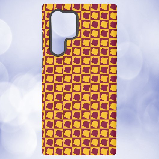 Arizona Paars en Goud Schaakbord Patroon Samsung Galaxy Hoesje