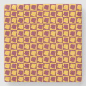 Arizona Paars en Goud Schaakbord Patroon Stenen Onderzetter (Voorkant)