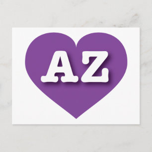 Arizona Paars Heart - Ik hou van AZ Briefkaart