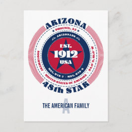 Arizona, Phoenix, AZ, Patriottisch, Monogram Briefkaart
