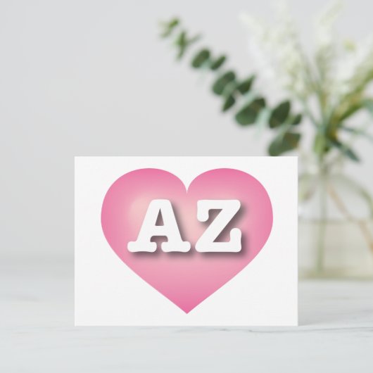 Arizona Pink Fade Heart - Ik hou van AZ Briefkaart (Staand voorkant)