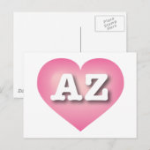 Arizona Pink Fade Heart - Ik hou van AZ Briefkaart (Voorkant / Achterkant)