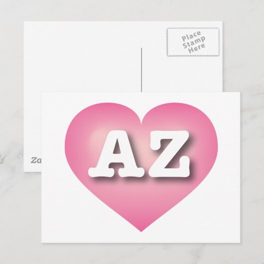 Arizona Pink Fade Heart - Ik hou van AZ Briefkaart (Voorkant / Achterkant)