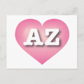 Arizona Pink Fade Heart - Ik hou van AZ Briefkaart (Voorkant)