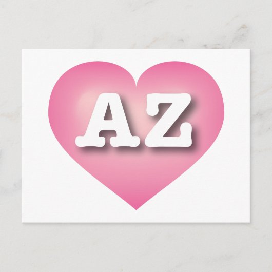 Arizona Pink Fade Heart - Ik hou van AZ Briefkaart (Voorkant)