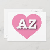 Arizona Pink Heart - Ik hou van AZ Briefkaart (Voorkant / Achterkant)