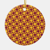 Arizona Pop Art Checkerboard Maroon Gold Keramisch Ornament (Voorkant)