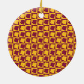 Arizona Pop Art Checkerboard Maroon Gold Keramisch Ornament (Achterkant)