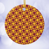 Arizona Pop Art Checkerboard Maroon Gold Keramisch Ornament