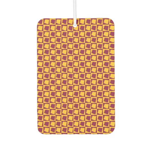 Arizona Pop Art Checkerboard Maroon Gold Pattern Luchtverfrisser (Voorkant)