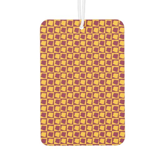 Arizona Pop Art Checkerboard Maroon Gold Pattern Luchtverfrisser (Achterkant)