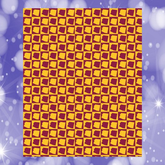 Arizona Pop Art Checkerboard Maroon Gold Pattern Poster
