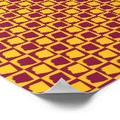 Arizona Pop Art Checkerboard Maroon Gold Pattern Poster (Hoek)