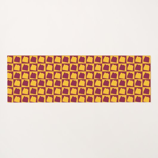 Arizona Pop Art Checkerboard Pattern Maroon Gold  Yogamat (Achterkant (horizontaal))