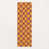 Arizona Pop Art Checkerboard Pattern Maroon Gold Yogamat (Voorkant)