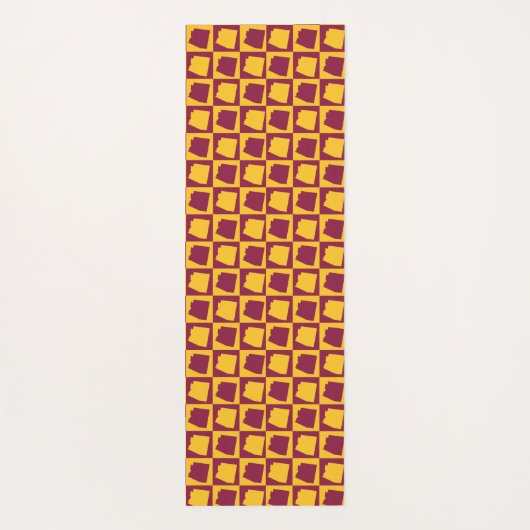 Arizona Pop Art Checkerboard Pattern Maroon Gold Yogamat (Achterkant)