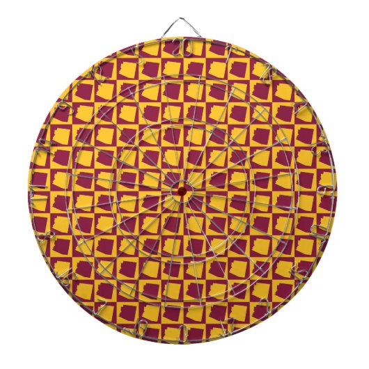 Arizona Pop Art Geometric Maroon Gold Pattern  Dartbord (Voorkant)