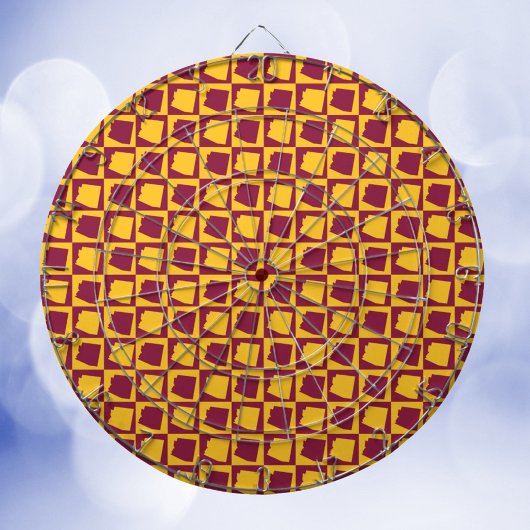Arizona Pop Art Geometrisch Maroon Goud Patroon Dartbord
