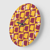 Arizona Pop Art Maroon Gold White Numbers Grote Klok (Hoek)