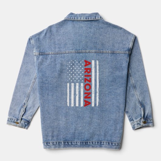 Arizona Pride Retro  Oude Amerikaanse vlag Denim Jacket (Achterkant)