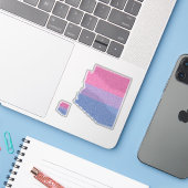arizona pride strepen bisexual flag sticker (Laptop met iPhone)