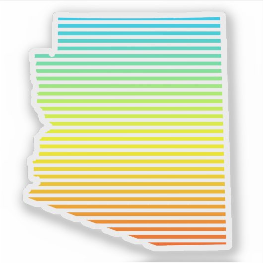arizona pride striped rainbow fade vlag sticker (Voorkant)