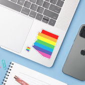 arizona pride striped regenboogvlag sticker (Laptop met iPhone)