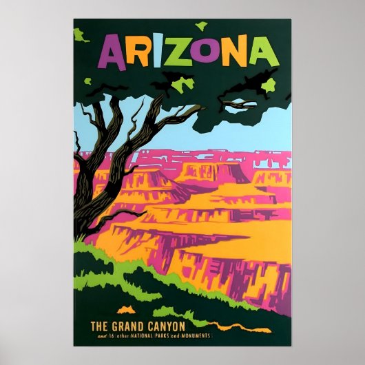 Arizona Print Grand Canyon Kunst Reisposter (Voorkant)