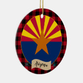 Arizona, Red buffalo plaid & Arizona Flag, Verenig Keramisch Ornament (Rechts)