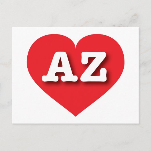 Arizona Red Heart - Ik hou van AZ Briefkaart (Voorkant)