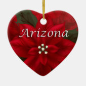 Arizona Red Poinsettia Heart Keepomwille Ornament (Voorkant)