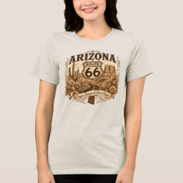 Arizona Red Rock Canyon Saguaro Zonsondergang Retr Tri-Blend Shirt