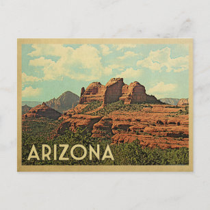 Arizona Red Rocks Vintage Travel Briefkaart