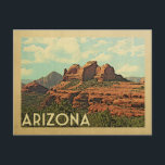 Arizona Red Rocks Vintage Travel Briefkaart<br><div class="desc">Dit Arizona vintage-reisontwerp is voorzien van een adembenemend rood uitzicht en een prachtige witte wolken.</div>