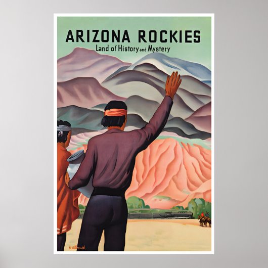 Arizona Reisposter Rockies Kunstprint Poster (Voorkant)