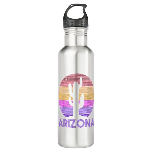 Arizona - Retro Cactus Souvenir Waterfles (Voorkant)