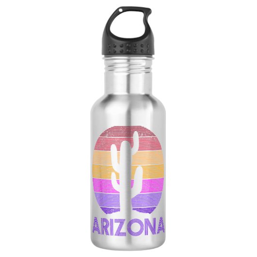 Arizona - Retro Cactus Souvenir Waterfles (Voorkant)