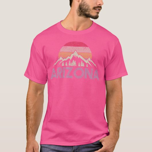 Arizona  Retro Mountains Natuur Hiking Souv T-shirt (Voorkant)