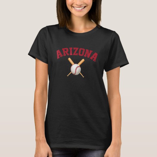 Arizona Retro Vintage Baseball T-shirt (Voorkant)