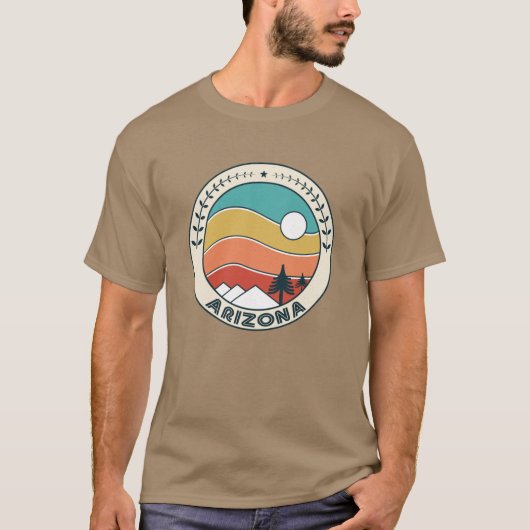Arizona Retro  zonsondergang Arizona Mountain Souv T-shirt (Voorkant)
