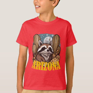 Arizona Ring-tailed Cat Omringd door Witte Cactuss T-shirt